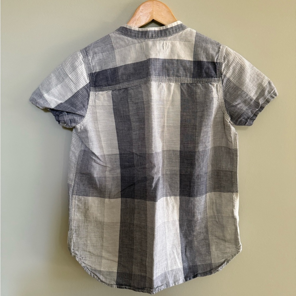 Blue plaid Madewell top XS
